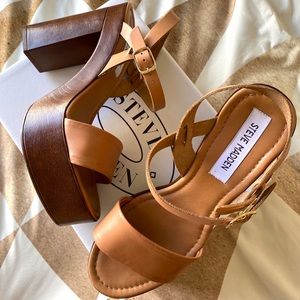 Steve Madden Laurisa Leather Platform Sandals Sz 9